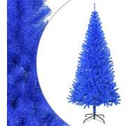 vidaXL Sapin de Noël artificiel avec support Bleu 210 cm PVC