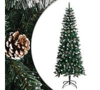 Sapin de Noël Artificiel avec Support Arbre de Noël Décoration de Vacances Ornement de Noël Décoration de Fête Salon Intérieur Vert 240 cm PVC