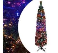 vidaXL Arbre de Noël artificiel mince et support 120 cm Fibre optique
