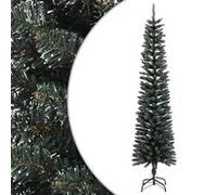 Kunstkerstboom met standaard smal 240 cm PVC groen345187