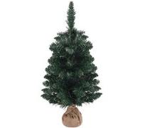 vidaXL Sapin de Noël artificiel avec LED et support Vert 90 cm PVC Vert