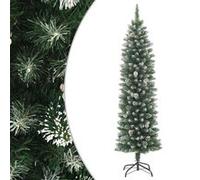 vidaXL Sapin de Noël artificiel mince PVC345166 – 180 cm avec support – Vert