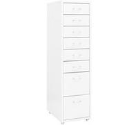 vidaXL Armoire de classement Classeur mobile Métal blanc 28x41x109 cm