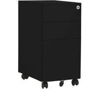 Vidaxl Classeur Mobile Noir 30x45x59 Cm Acier Noir