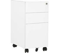 Vidaxl Classeur Mobile Blanc 30x45x59 Cm Acier Blanc