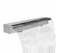 vidaXL Lame d'eau rectangulaire pour Piscine Bassin Jardin Acier Inoxydable 90cm