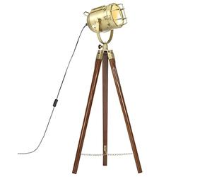 vidaXL Lampadaire à Trépied Lampe sur Pied Lampe à Piédestal Hauteur Réglable Salon Maison Intérieur 97 cm Bois de Manguier Massif