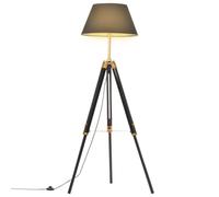 Vidaxl Lampadaire À Trépied Noir Et Doré Bois De Teck Massif 141 Cm Multicolore
