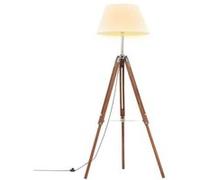 Lampadaire À Trépied Marron Miel Et Blanc Bois De Teck 141 Cm Vidaxl Vidaxl Blanc