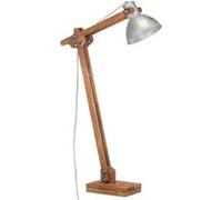 Lampadaire Argenté Bois de manguier massif E27