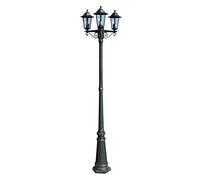 vidaXL Lampadaire de jardin 3 bras 215 cm Vert foncé/Noir Aluminium