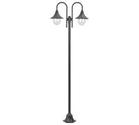 Lampadaire de jardin - vidaXL - 220 cm - Aluminium - 2 lanternes - Bronze