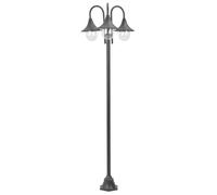 vidaXL Lampadaire de jardin E27 220 cm Aluminium 3 lanternes Bronze Terrasse