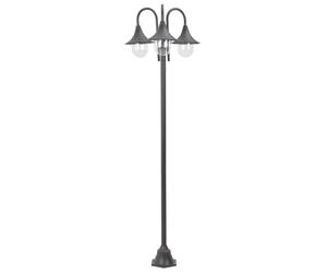 vidaXL Lampadaire de jardin E27 220 cm Aluminium 3 lanternes Bronze
