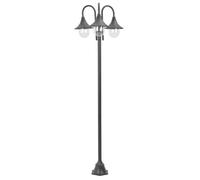 vidaXL Lampadaire de jardin E27 220 cm Aluminium 3 lanternes Bronze Terrasse