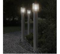 vidaXL Lampadaire d'extérieur argenté 110 cm acier inoxydable, éclairage au sol d'extérieur, éclairage au sol de jardin, 4006359
