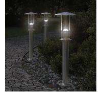 vidaXL Lampadaire d'extérieur argenté 60 cm acier inoxydable, éclairage au sol d'extérieur, éclairage au sol de jardin, 4006349
