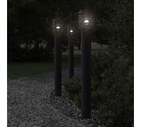 Vidaxl Lampadaire D'extérieur Avec Sortie Noir 110 Cm Acier Inoxydable Noir