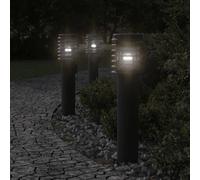 Vidaxl Lampadaire D'extérieur Avec Sortie Noir 60 Cm Acier Inoxydable Noir