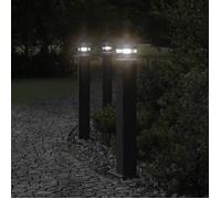 vidaXL Lampadaire d'extérieur avec sortie 80 cm aluminium noir, éclairage au sol