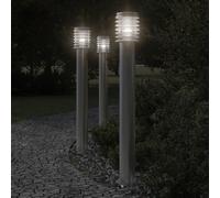 Vidaxl Lampadaire D'extérieur Et Sortie Argenté 110cm Acier Inoxydable