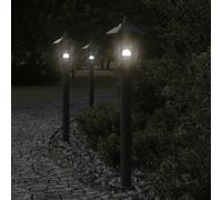 vidaXL Lampadaire d'extérieur noir 80 cm acier inoxydable, éclairage au sol d'extérieur, éclairage au sol de jardin, lampadaire de jardin