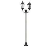 Poteau De Lumière De Jardin Vidaxl 2 Lampes E27 Bronze 220 Cm En Aluminium