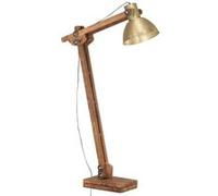 vidaXL Lampadaire Laiton Bois de manguier massif E27 Or