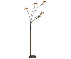 vidaXL Lampadaire sur Pied à Arc - Éclairage pour Salon, Chambre à Coucher, Maison Intérieur - 200 cm, 5 x E14, Argenté