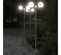 Vidaxl Lampadaires D'extérieur 3 Pcs Argenté 215 Cm Acier Inoxydable