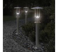Vidaxl Lampadaires D'extérieur 3 Pcs Argenté 60 Cm Acier Inoxydable Argenté