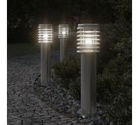 Vidaxl Lampadaires D'extérieur 3 Pcs Argenté 60 Cm Acier Inoxydable Argenté