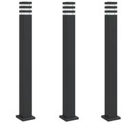 Vidaxl Lampadaires D'extérieur 3 Pcs Noir 110 Cm Aluminium Noir