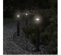 Vidaxl Lampadaires D'extérieur 3 Pcs Noir 60 Cm Acier Inoxydable