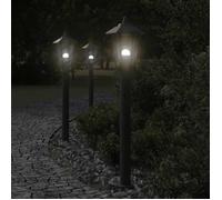 vidaXL Lampadaires d'extérieur 3 pcs noir 80 cm acier inoxydable éclairage au sol d'extérieur éclairage au sol de jardin 4006386