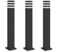 Vidaxl Lampadaires D'extérieur 3 Pcs Noir 80 Cm Aluminium Noir