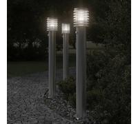Vidaxl Lampadaires D'extérieur Avec Capteurs 3 Pcs Acier Inoxydable