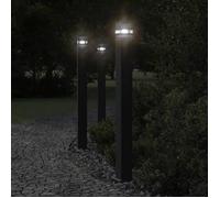 Vidaxl Lampadaires D'extérieur Avec Sortie 3 Pcs Noir 110 Cm Aluminium Noir