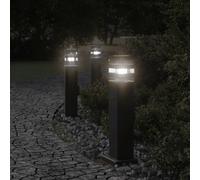 Vidaxl Lampadaires D'extérieur Avec Sortie 3 Pcs Noir 50 Cm Aluminium Noir