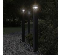 vidaXL Lampe d'allée avec détecteur de mouvement noir 110 cm aluminium
