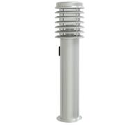 vidaXL Lampe d'allée avec prise de courant argentée 60 cm acier inoxydable