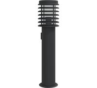 vidaXL Lampe d'allée avec prise de courant noire 60 cm acier inoxydable
