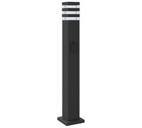 vidaXL Lampe d'allée avec prise de courant noire 80 cm aluminium