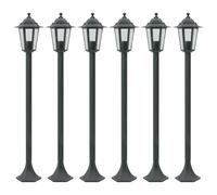 Vidaxl Lampe De Jardin À Piquet 6 Pcs E27 110 Cm Aluminium Vert Foncé Vert