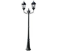 Lampadaire de jardin - VIDAXL - 2 bras - Noir/Transparent - Fonte d'aluminium