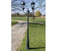 vidaXL Lampe de Jardin Vert Foncé et Noir Aluminium et Verre 2 Bras Lampadaire 40244