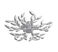 vidaXL Lampe de Plafond Blanc et Transparent Bras Crystal 5 E14 Plafonnier