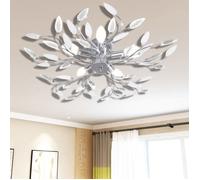 vidaXL Lampe de Plafond Blanc et Transparent Bras Crystal 5 E14 Plafonnier 241476