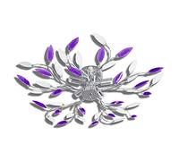 vidaXL Lampe de Plafond Blanc et Violet Bras pour 5 Ampoules E14 Lustres