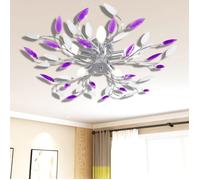 vidaXL Lampe de Plafond Blanc et Violet Bras pour 5 Ampoules E14 Lustres 241477